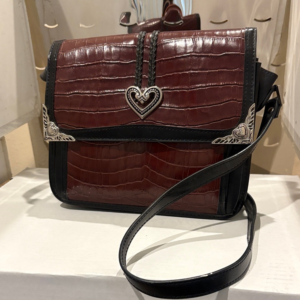 Brighton Black and Brown Crossbody Bag With Wallet